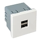 Розетка USB A+A, 2.1А, 2 гнезда, без индикатора EKF