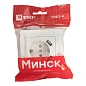 Минск Розетка 1-мест. СП с/з 16А бел. с защ. штор. с 2 USB 2,1А EKF