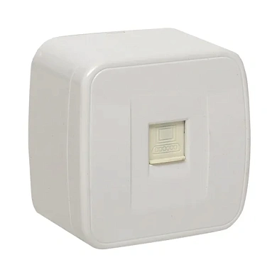 Минск Розетка RJ-45 1-местная ОП, 1А, 120В, белая EKF