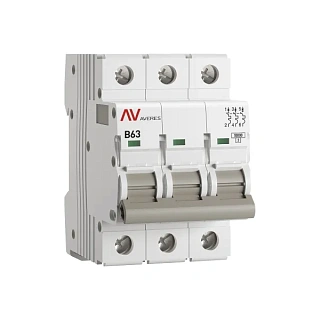 Выключатель автоматический AV-10 3P 63A (B) 10kA EKF AVERES