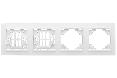 Минск Рамка 4-местная горизонтальная белая EKF