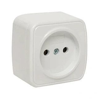 Минск Розетка 1-местная ОП 10А без заземления белая EKF