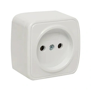 Минск Розетка 1-местная ОП 10А без заземления белая EKF