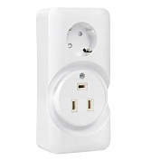Розетка двойная (РШ/евро) 32А/16A 250В 2P+PE бел. EKF