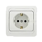 Лондон Розетка 1-местная с заземлением 16А керамика белая EKF PROxima