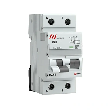 DVA-6 1P+N 20А (C) 30мА (A) 6кА EKF AVERES