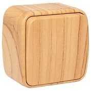 Минск Выключатель 1-клавишный ОП 10А светлое дерево EKF