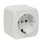Минск Розетка 1-местная ОП 16А с заземлением белая EKF