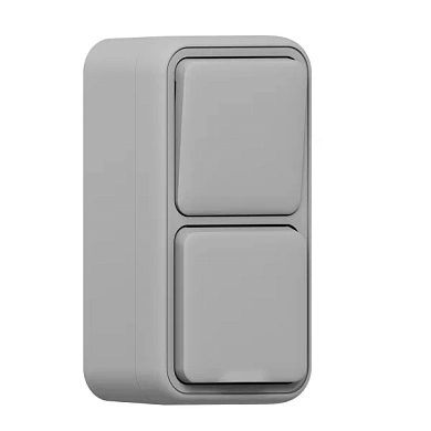 Блок: розетка и выкл., 1кл., проходной ОП винт. клеммы сер. Бронто EKF