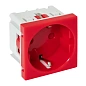 Розетка 45х45 с заземлением, 90 градусов, красная EKF