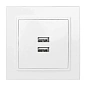Минск Розетка USB 2-мест. СП 2,1А бел. EKF