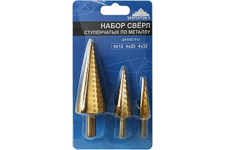 НАБОР СВЕРЛО СТУПЕНЧАТОЕ 4-12, 4-20, 4-32мм (1/ 10/ 40),VERTEXTOOLS
