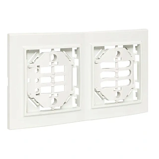 Минск Рамка 2-местная вертикальная белая EKF