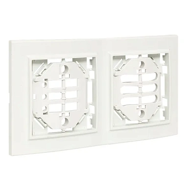 Минск Рамка 2-местная вертикальная белая EKF