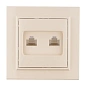 Минск Розетка RJ-45 2-местная СП беж. EKF
