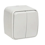 Минск Выключатель 2-клавишный ОП 10А белый EKF