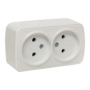 Минск Розетка 2-местная ОП 10А без заземления белая EKF