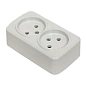 Минск Розетка 2-местная ОП 10А без заземления белая EKF