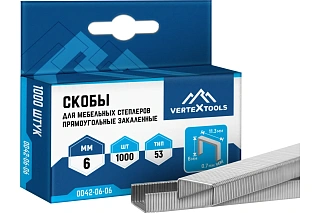 СКОБЫ ДЛЯ МЕБЕЛЬНЫХ СТЕПЛЕРОВ 6мм тип 53 (20/ 300)