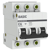Автоматический выключатель 3P 6А (C) 4,5кА ВА 47-29  Basic