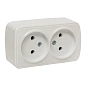 Минск Розетка 2-местная ОП 10А без заземления белая EKF