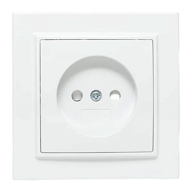 Минск Розетка 1-местная СП б/з 10 А, с защ. штор., белая EKF