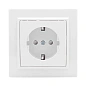 Минск Розетка 1-местная СП с/з 16А белая с защ. штор. EKF