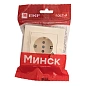 Минск Розетка 1-местная СП с/з 16А беж. с защ. штор. с USB 1А EKF