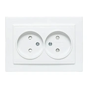 Минск Розетка 2-местная СП б/з 10А белая с защ. штор. EKF