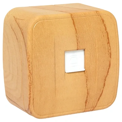 Минск Розетка Phone 1-местная ОП светлое дерево EKF