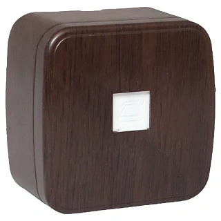 Минск Розетка Phone 1-местная ОП тёмное дерево EKF