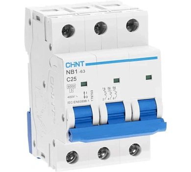Авт. выкл. NB1-63 3P 25A 6кА х-ка C (DB) ®,Chint