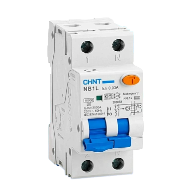 АВДТ NB1L 1P+N C10 30мА тип AС 10кА, электромеханический ®, Chint