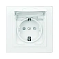 Минск Розетка 1-мест. СП с/з с крышкой 16А бел. с защ. штор. IP44 EKF