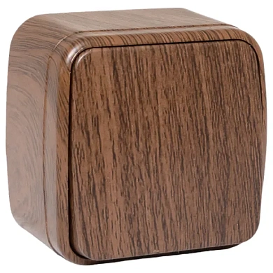 Минск Выключатель 1-клавишный ОП 10А тёмное дерево EKF