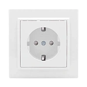 Минск Розетка 1-местная СП с/з 16А белая с защ. штор. EKF