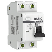 Автоматический выключатель дифференциального тока 1P+N 63А 30мА тип АС х-ка C эл. 4,5кА АД-12 EKF Ba