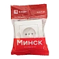 Минск Розетка 1-местная СП б/з 10 А, с защ. штор., белая EKF