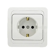 Лондон Розетка 1-местная с заземлением 16А керамика белая EKF PROxima