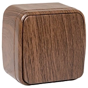 Минск Выключатель 1-клавишный ОП 10А тёмное дерево EKF