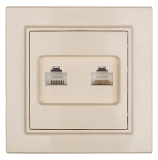 Минск Розетка RJ-45 2-местная СП беж. EKF