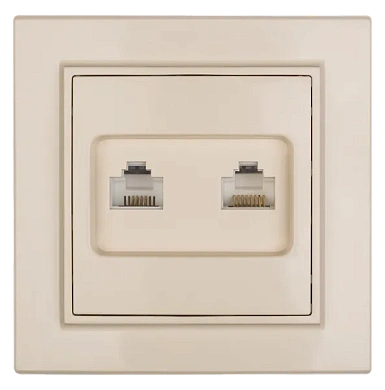 Минск Розетка RJ-45 2-местная СП беж. EKF