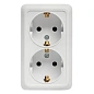 Рим Розетка 2-местная 16А с заземлением белая EKF