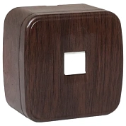 Минск Розетка RJ-45 1-местная ОП, 1А, 120В, тёмное дерево EKF