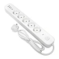 Удлинитель LUX 5 гнезд 2USB 2,4А+2type-C 3 метра 1,5мм2 EKF