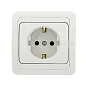 Лондон Розетка 1-местная с заземлением 16А керамика белая EKF PROxima
