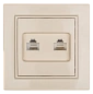 Минск Розетка RJ-45 2-местная СП беж. EKF