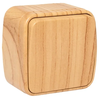 Минск Выключатель 1-клавишный ОП 10А светлое дерево EKF