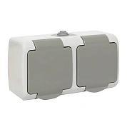 Мурманск Розетка 2-местная 16А с зазем. с кр. IP54 сер. с защ. штор. EKF