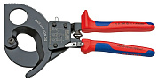 Кабелерез с храповым механизмом, рез: кабель D 52 мм (380 мм, MCM 750), L-250 мм, чёрный, 2-комп. ручки (KNIPEX)